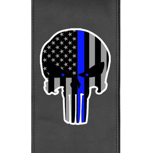 Blue Line Skull Zippered Logo Panel for Dreamseat Recliner