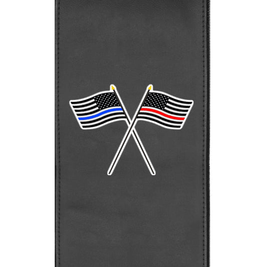 Red and Blue Line Flags Zippered Logo Panel for Dreamseat Recliner