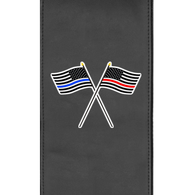 Red and Blue Line Flags Zippered Logo Panel for Dreamseat Recliner