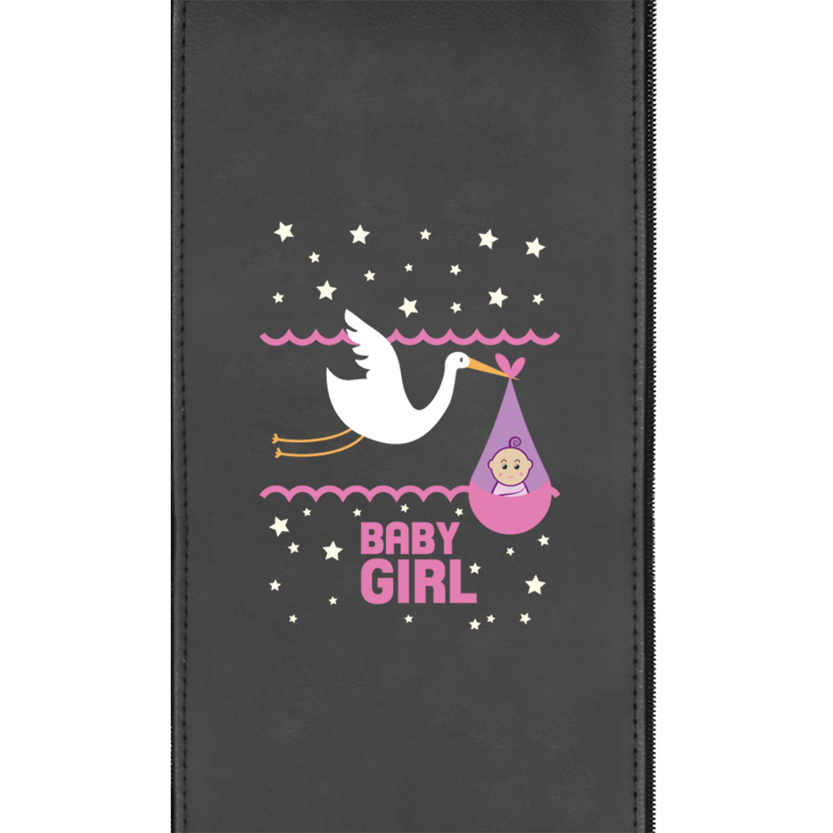 Baby Girl Stork Zippered Logo Panel for Dreamseat Recliner