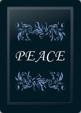 Peace Floral Horizontal Blue