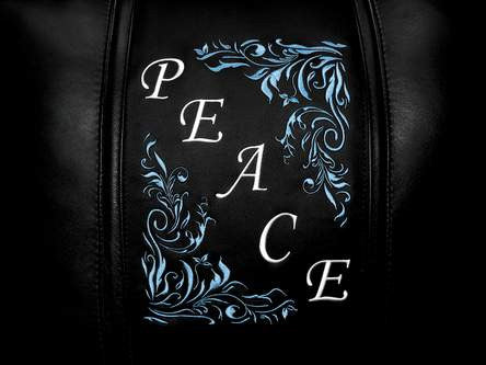 Peace Floral Diagonal Blue